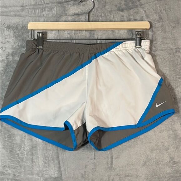Nike Gray Blue White Fully Lined Running Shorts Size Small - Picture 1 of 7